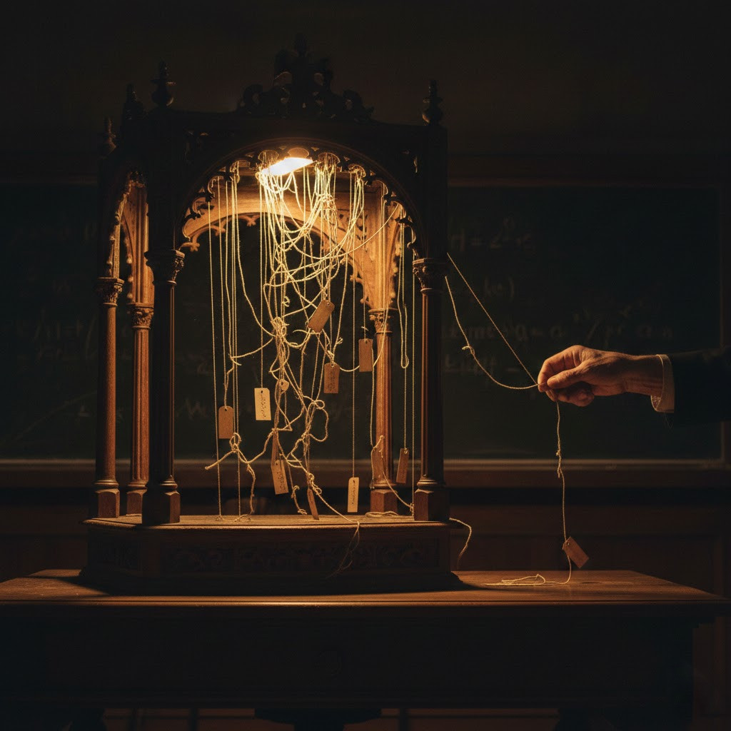 Les ficelles pendent. Il n'y a qu'à tirer dessus.